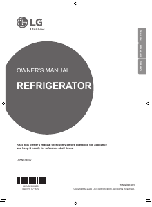 Manual LG LRKNS1400V Kimchi Refrigerator