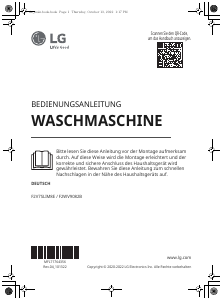 Bedienungsanleitung LG F2WV9082B Waschmaschine