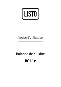 Mode d’emploi Listo BC L1e Balance de cuisine