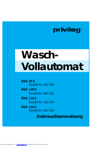 Bedienungsanleitung Privileg ÖKO 110 E Waschmaschine