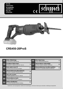 Handleiding Scheppach CRS450-20ProS Reciprozaag