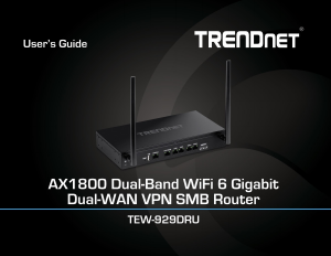 Handleiding TRENDnet TEW-929DRU Router
