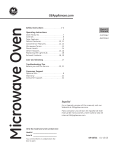 Manual de uso GE JVM3162RJSS Microondas