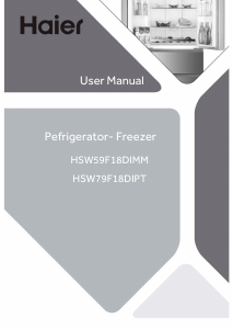 Handleiding Haier HSW79F18DIPT(UK) Koel-vries combinatie