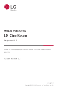 Mode d’emploi LG PU700R CineBam Projecteur