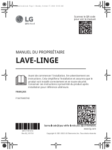 Mode d’emploi LG F16V76WSTAE Lave-linge