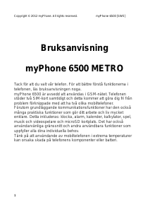 Bruksanvisning myPhone 6500 Metro Mobiltelefon