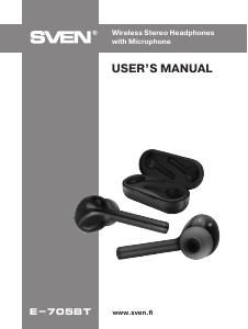 Manual Sven E-705BT Headphone