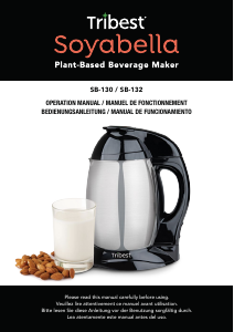 Manual Tribest SB-132-B Soy Milk Maker