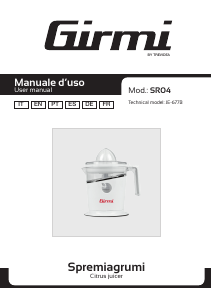 Manual de uso Girmi SR0401 Exprimidor de cítricos