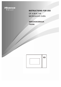 Manual Hisense BIM325GI63DBGUK Microwave