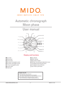 Manual Mido M027.625.37.061.00 Baroncelli Chronograph Moonphase Watch