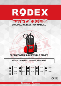 Manual Rodex RDX8151 Garden Pump