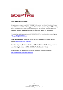 Manual Sceptre U275W-UPT1 LED Monitor