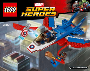 Manual Lego set 76076 Super Heroes Capitanul America si urmărirea avionului cu reactie