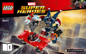 Bruksanvisning Lego set 76077 Super Heroes Iron Man - Detroit Steel anfaller
