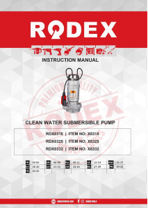 Kullanım kılavuzu Rodex RDX8325 Bahçe pompası