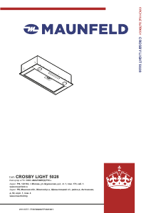 Руководство Maunfeld Crosby Light 5028 Кухонная вытяжка