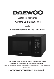 Manual Daewoo KOR-91RBK-1 Cuptor cu microunde