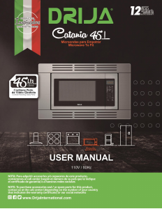 Manual de uso Drija Catania 45L Microondas