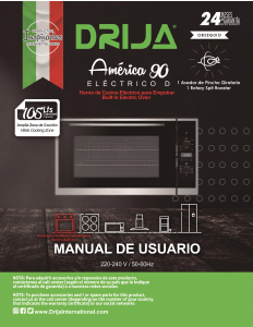 Manual de uso Drija America 90 Horno