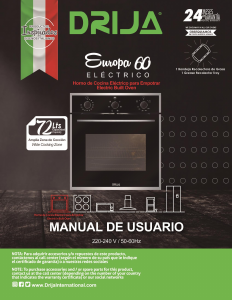 Manual de uso Drija Europa 60 Horno