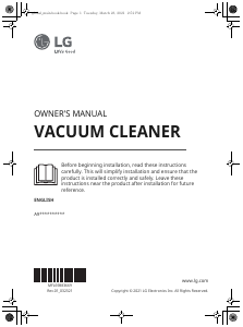 Manual LG VDS-ST1WU Vacuum Cleaner