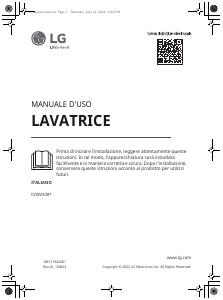 Manuale LG F2WV308S6AW Lavatrice