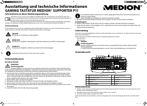 Bedienungsanleitung Medion Supporter P11 Tastatur