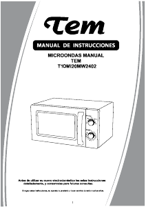 Manual de uso Tem T1OMI20MW2402 Microondas