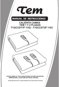 Manual de uso Tem T1GCCDT1P1102 Manta eléctrica