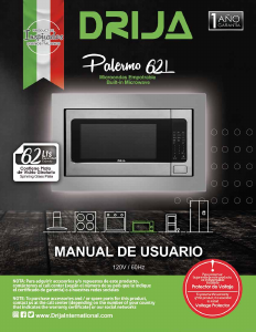 Manual de uso Drija Palermo 62L Microondas