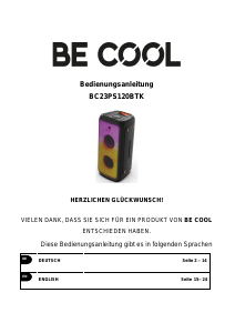 Bedienungsanleitung Be Cool BC23PS120BTK Lautsprecher