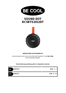 Manual Be Cool BC5BTS2012DT Sound Dot Speaker