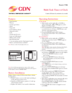 Manual CDN TM8 Kitchen Timer