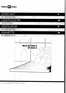 Bruksanvisning ElektroHelios SF655-2 Köksfläkt