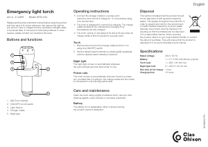 Manual Clas Ohlson WTG-043 Flashlight