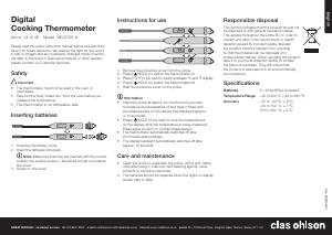 Bruksanvisning Clas Ohlson WDJ7001-A Mat termometer