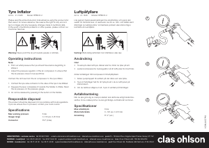 Manual Clas Ohlson RP8037 Tyre Inflator