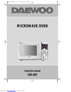 Manual Daewoo KOR-636T Microwave