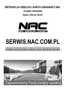 Instrukcja NAC CSE120-185-SF Pilarka tarczowa