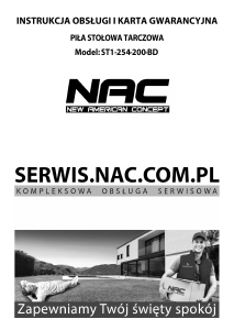 Instrukcja NAC ST1-254-200-BD Piła stołowa