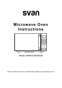 Manual de uso Svan SMWC23900DGN Microondas