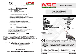 Instrukcja NAC S460H Kosiarka