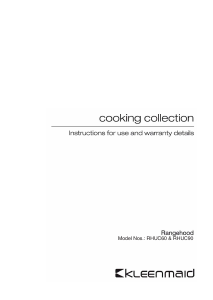 Manual Kleenmaid RHUC60 Cooker Hood