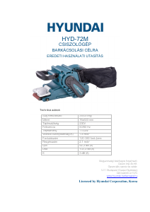 Használati útmutató Hyundai HYD-72M Szalagcsiszoló