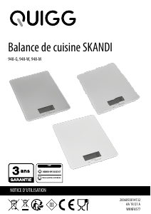Mode d’emploi Quigg 948-G Skandi Balance de cuisine