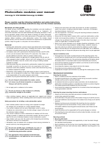 Manual Conergy S 180MU Solar Module