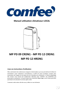 Mode d’emploi Comfee MP PD 09 CRDN1 Climatiseur
