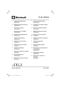 Kullanım kılavuzu Einhell TC-AC 190/50/8 Kompresör